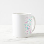 Neon Glow Stars & Wirbel Muster Kaffeetasse (VorderseiteRechts)