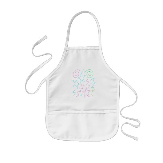 Neon Glow Stars & Wirbel Muster Kinderschürze (Vorne)