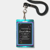 Neon Glow Stick Bar Mitzvah ID991 Ausweis (Rückseite mit Schlüsselband)