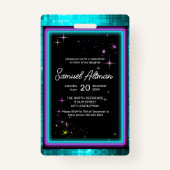 Neon Glow Stick Bar Mitzvah ID991 Ausweis (Rückseite)