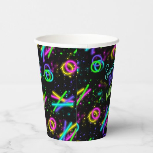 Neon Glow Stick Bar Mitzvah ID991 Pappbecher (Rechts)