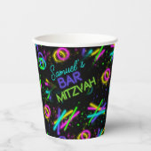 Neon Glow Stick Bar Mitzvah ID991 Pappbecher (Vorderseite)