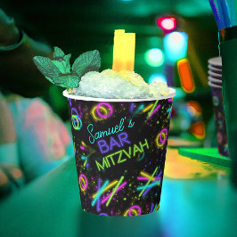 Neon Glow Stick Bar Mitzvah ID991 Pappbecher