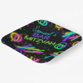 Neon Glow Stick Bar Mitzvah ID991 Pappteller (Gewinkelt)