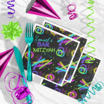 Neon Glow Stick Bar Mitzvah ID991 Serviette<br><div class="desc">Ein Rahmen aus verstreuten Glühstühlen in einer Reihe von leuchtenden Neonfarben fügt diesem Bar Mitzvah Papier Serviette Design ein lustiges Element hinzu. Fügen Sie mithilfe der bereitgestellten Vorlage einen persönlichen Namen hinzu. Durchsuchen Sie ID991 um zu sehen,  welche Einladungen und andere Party mit diesem farbenfrohen Design koordiniert werden.</div>