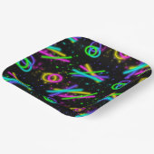 Neon Glow Stick Nahtloses Muster ID923 Pappteller (Gewinkelt)