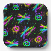 Neon Glow Stick Nahtloses Muster ID923 Pappteller (Vorderseite)