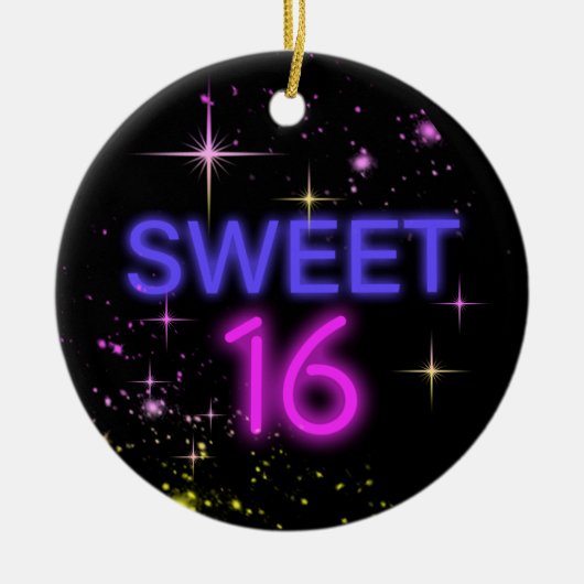 Neon Glow Sweet 16 ID760 Keramik Ornament (Vorne)