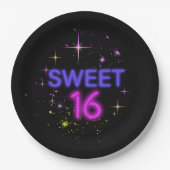 Neon Glow Sweet 16 ID760 Pappteller (Vorderseite)