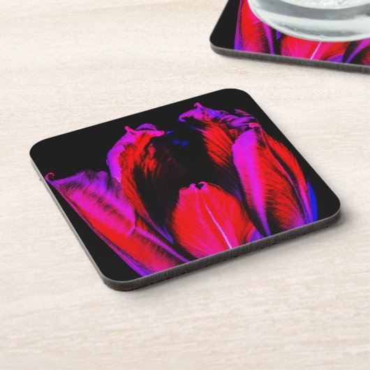 Neon Glow Tulip Getränkeuntersetzer (Linke Seite)