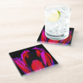 Neon Glow Tulip Glasuntersetzer (Schrägansicht)