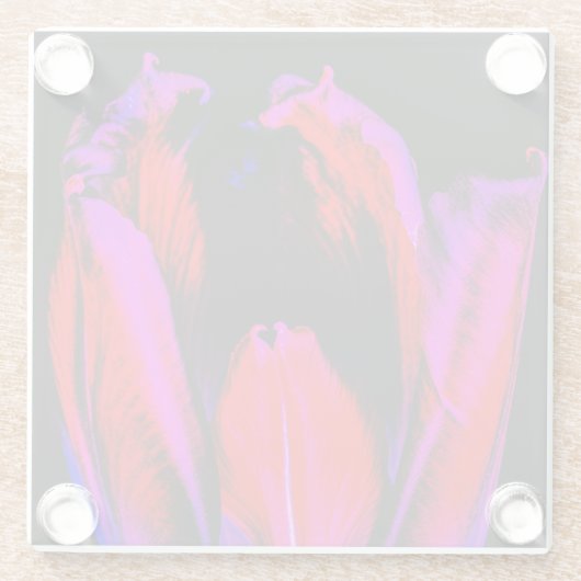 Neon Glow Tulip Glasuntersetzer (Rückseite)