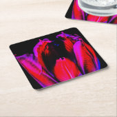 Neon Glow Tulip Rechteckiger Pappuntersetzer (angewinkelt)