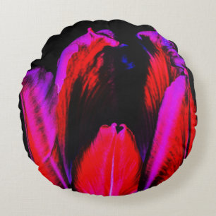Neon Glow Tulip Rundes Kissen