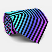 Neon Glow Twisted Zigzag Stripes Linien Muster Krawatte (Gerollt)