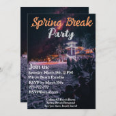 Neon Glow Up: Tropical Vibes Spring Break Party Einladung (Vorne/Hinten)