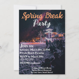 Neon Glow Up: Tropical Vibes Spring Break Party Einladung