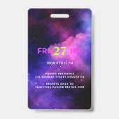 Neon Glow VIP Zugang Sweet 16 Geburtstagseinladung Ausweis (Rückseite)