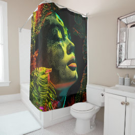 Neon Glows Beauty , Nahe Kunst Duschvorhang