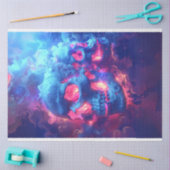 Neon Glows in Dark Skull Pirate Decoupage Seidenpapier (Basteln)