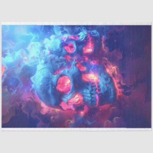 Neon Glows in Dark Skull Pirate Decoupage Seidenpapier