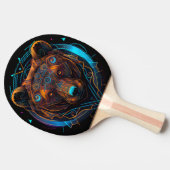 Neon Glows Luminous Bear Artistic Tischtennis Schläger (Seitenansicht)