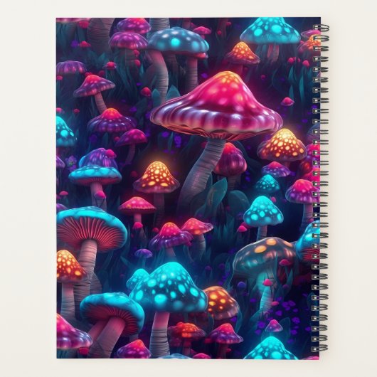 Neon Glows Mushrooms Planer (Rückseite)