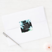 Neon Glows Palm Trees Beach Party Summer Quadratischer Aufkleber (Umschlag)