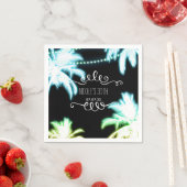 Neon Glows Palm Trees Beach Party Summer Serviette (Beispiel)