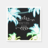 Neon Glows Palm Trees Beach Party Summer Serviette (Vorderseite)