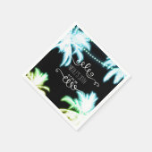 Neon Glows Palm Trees Beach Party Summer Serviette (Ecke)