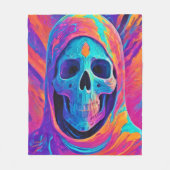 Neon Glows Skull Art Fleecedecke (Vorderseite)