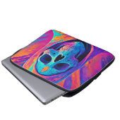 Neon Glows Skull Art Laptopschutzhülle (Vorne Knopf)