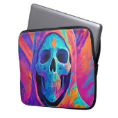 Neon Glows Skull Art Laptopschutzhülle (Vorderseite Links)
