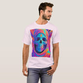 Neon Glows Skull Art T-Shirt (Vorne ganz)