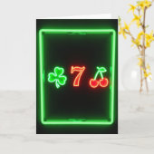 Neon-Glücksnummer Sieben Karte (Gelbe Blume)