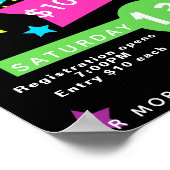 Neon-Glühen Bowling Nacht Flyer, Bowling-Turnier Poster (Ecke)