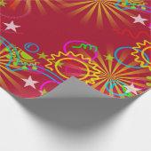 Neon, Glühen im Dunkeln, Sternexplosion, Wirbel, P Geschenkpapier (Ecke)