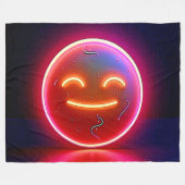 Neon-Glühende Fröhliche Gesichtskunst Fleecedecke (Vorderseite (Horizontal))