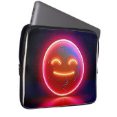 Neon-Glühende Fröhliche Gesichtskunst Laptopschutzhülle (Vorne Rechts)