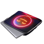 Neon-Glühende Fröhliche Gesichtskunst Laptopschutzhülle (Vorne Knopf)