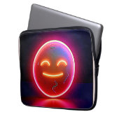 Neon-Glühende Fröhliche Gesichtskunst Laptopschutzhülle (Vorderseite Links)