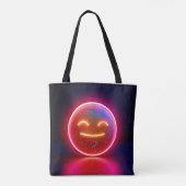 Neon-Glühende Fröhliche Gesichtskunst Tasche (Rückseite)