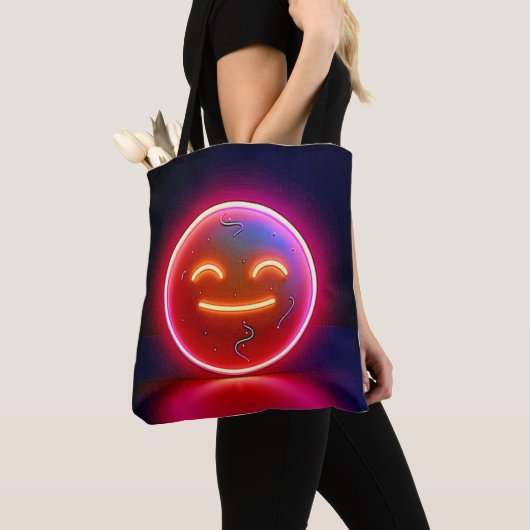 Neon-Glühende Fröhliche Gesichtskunst Tasche (Von Nahem)