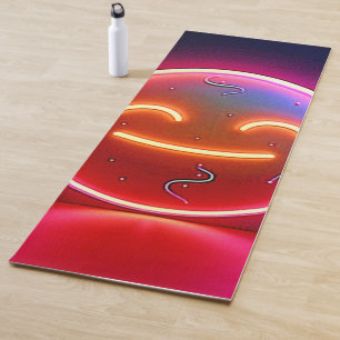 Neon-Glühende-Happy-Face-Kunst Yogamatte