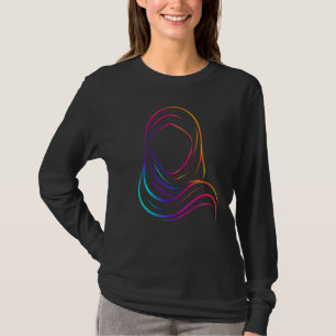 Neon-Glühende Hijab-Silhouette Minimalistische Kun T-Shirt