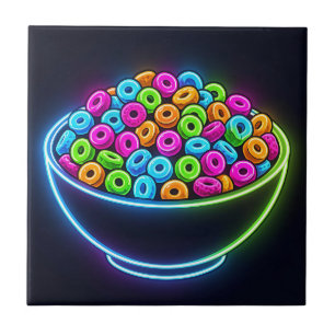 Neon-Glühende Müslischale Fliese