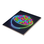 Neon-Glühende Müslischale Fliese (Seite)