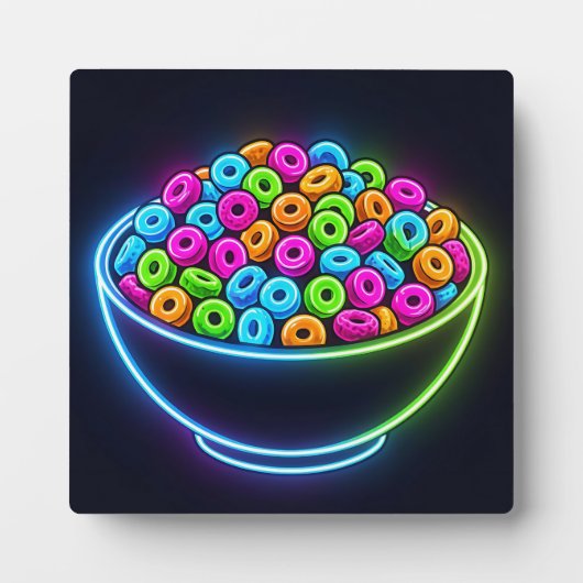Neon-Glühende Müslischale Fotoplatte (Vorderseite)