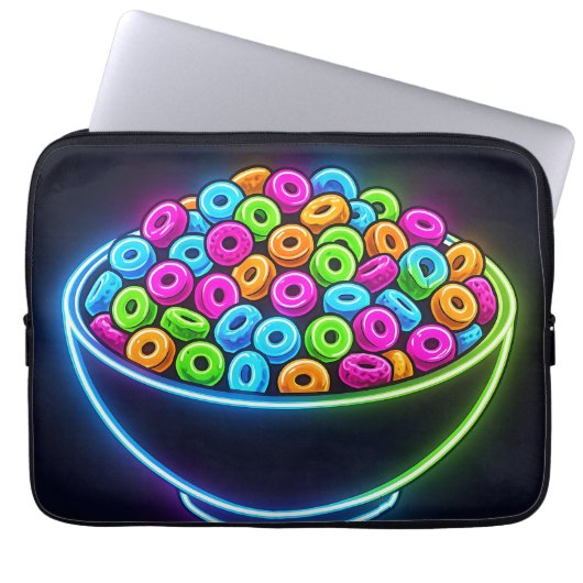 Neon-Glühende Müslischale Laptopschutzhülle (Vorderseite)